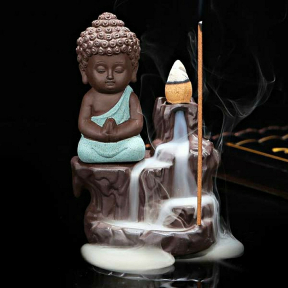 Meditating Buddha incense burner